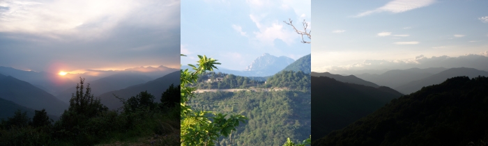 Aussichten auf die Landschaft Liguriens, Wandern